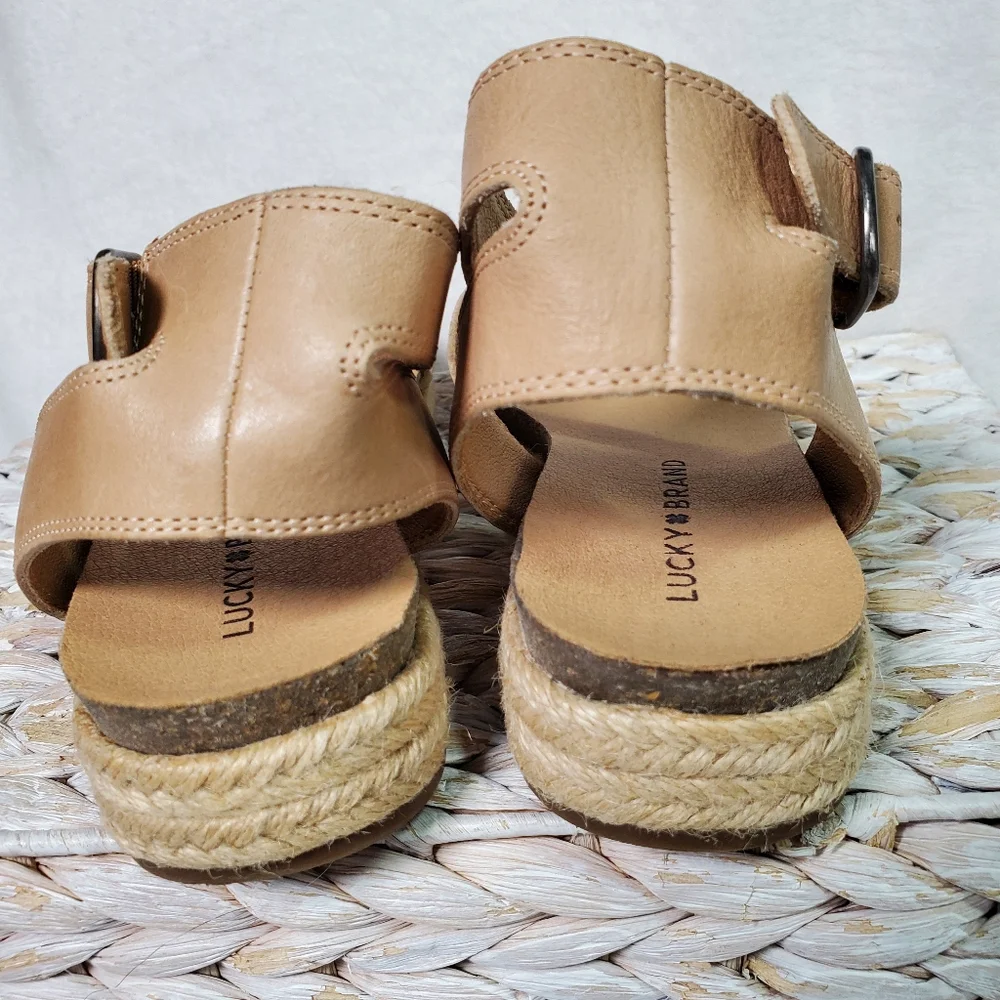 Lucky‎ Brand Garston Tan Leather Strappy Sandal Size 6 M Boho, Chic, Minimalist